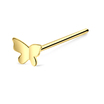 Butterfly Shaped Silver Straight Nose Stud NSKA-130
